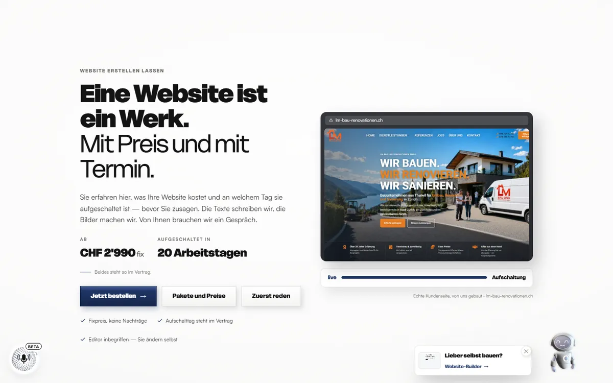 Website — Produktansicht